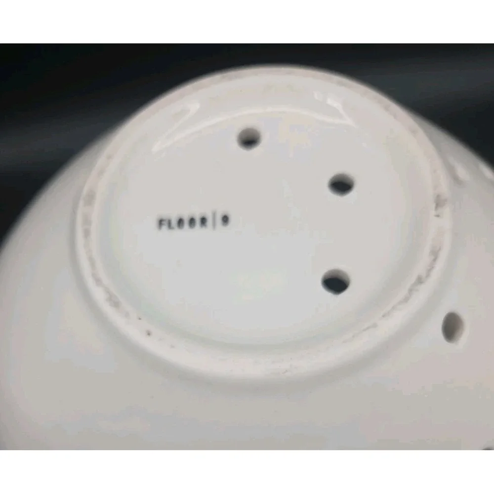 Floor 9 Ceramic Colander Berry Bowl White Watercolor Carrot Veggie Strainer